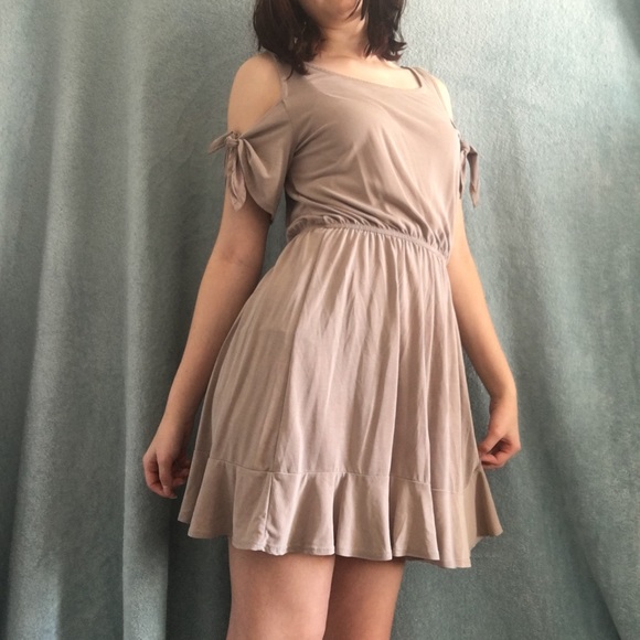 Charlotte Russe Dresses & Skirts - Cream Mini Dress With Tie Detailing